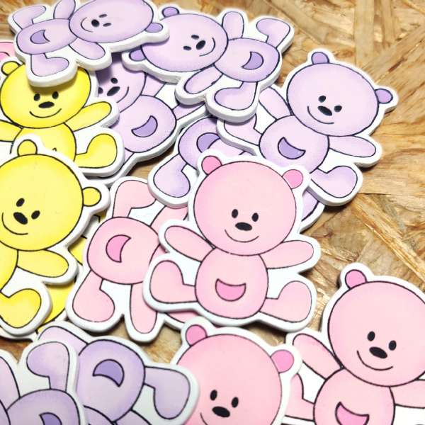 Orsetti di Legno Colorati – Decorazioni per Bomboniere Nascita, Baby Shower e Battesimo